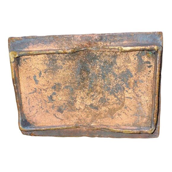 Handmade Bronze African Box-Style Statue With Musicians Cameroonian Art 4" X 2" - Picture 15 of 15